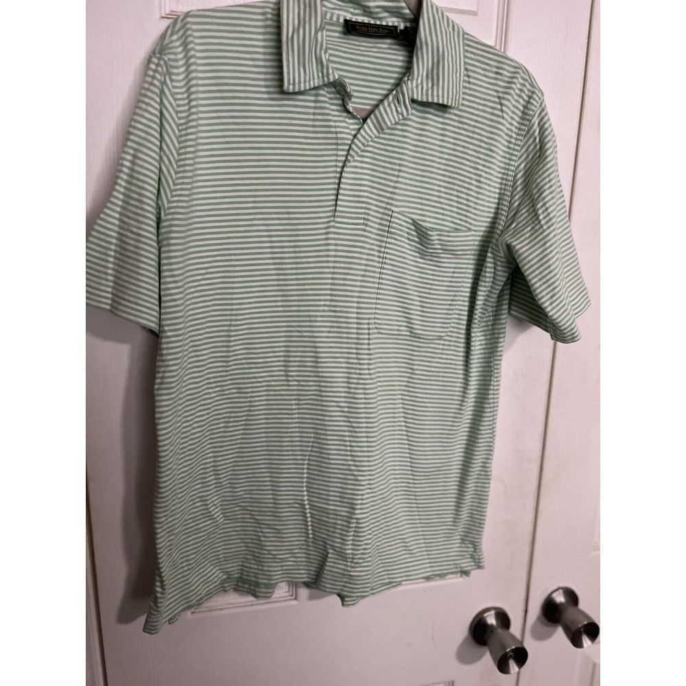 BIRD DOG BAY Polo Shirt Mens Small Green Striped Golf